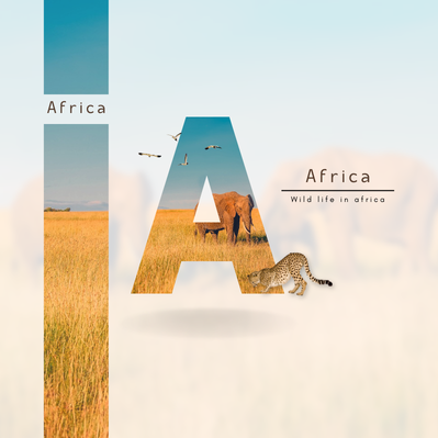 Paysage sauvage d'Afrique avec éléphants, guépard et oiseaux en pleine nature. Promotion sur les voyages vers l'Afrique au départ de l'Algérie avec Yovoyagedz.