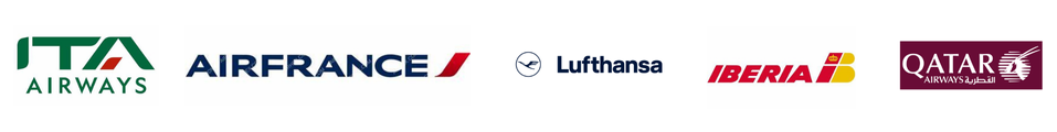 Logo ITA AIRWAYS, AIR FRANCE, LUFTHANSA, IBERIA Et QATAR AIRWAYS