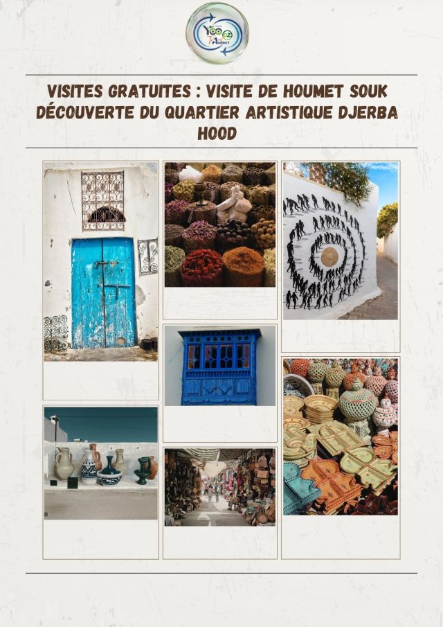 🎉 Excursions offertes : ✔️ Visite du Souk de Houmet Souk ✔️ Découverte de Djerba Hood