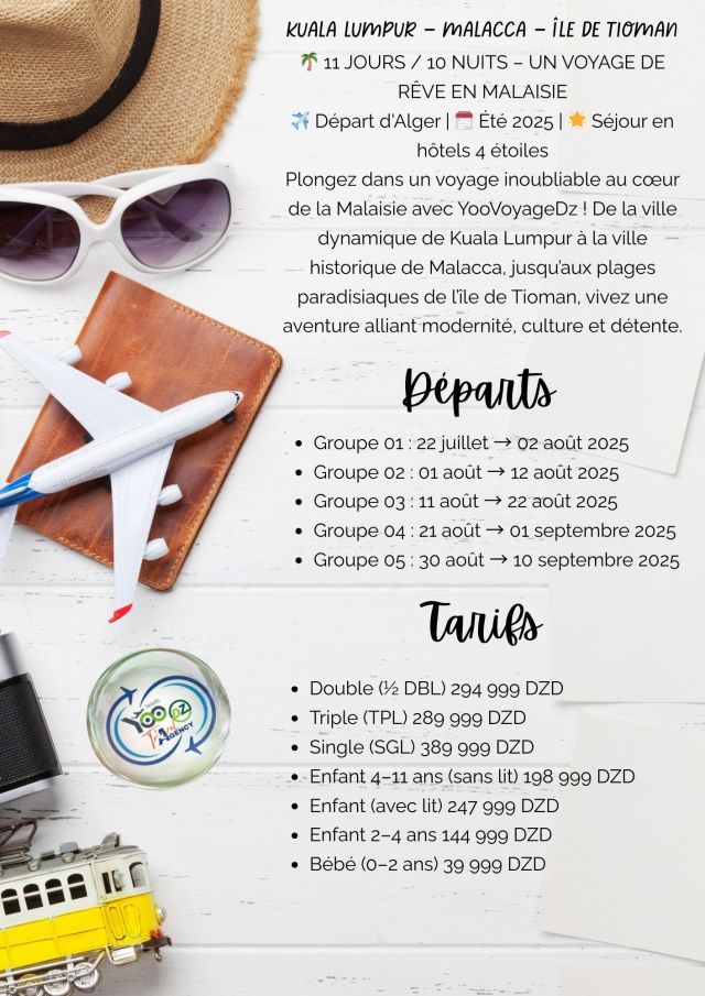 📆 Nos départs & Tarifs