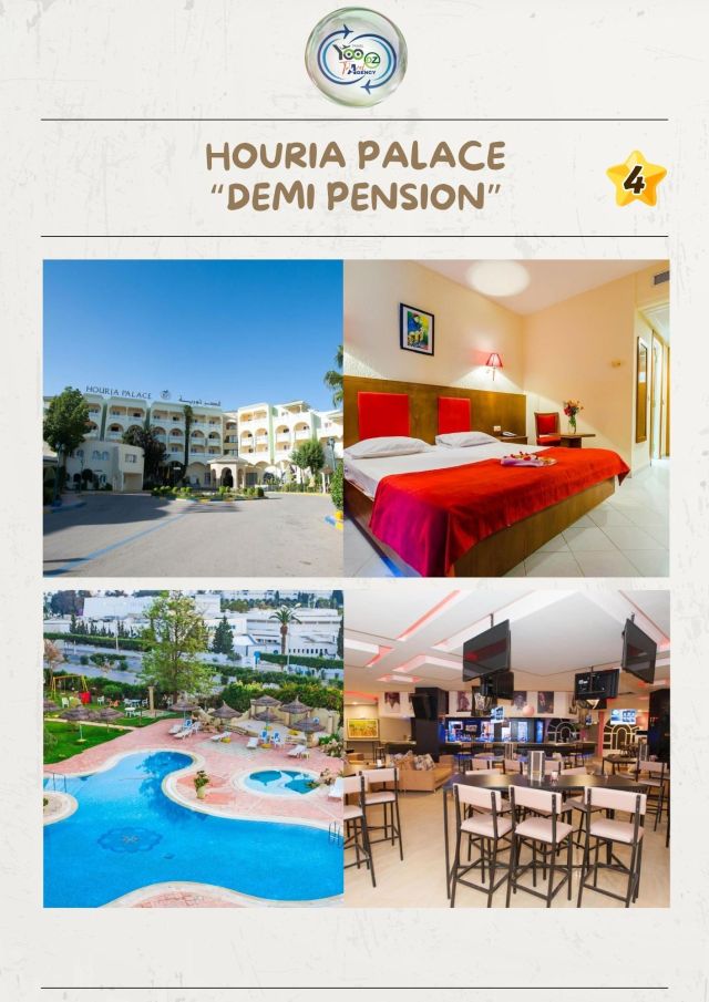 🟡 HOURIA PALACE 4★ – Demi-pension (5 nuits)
